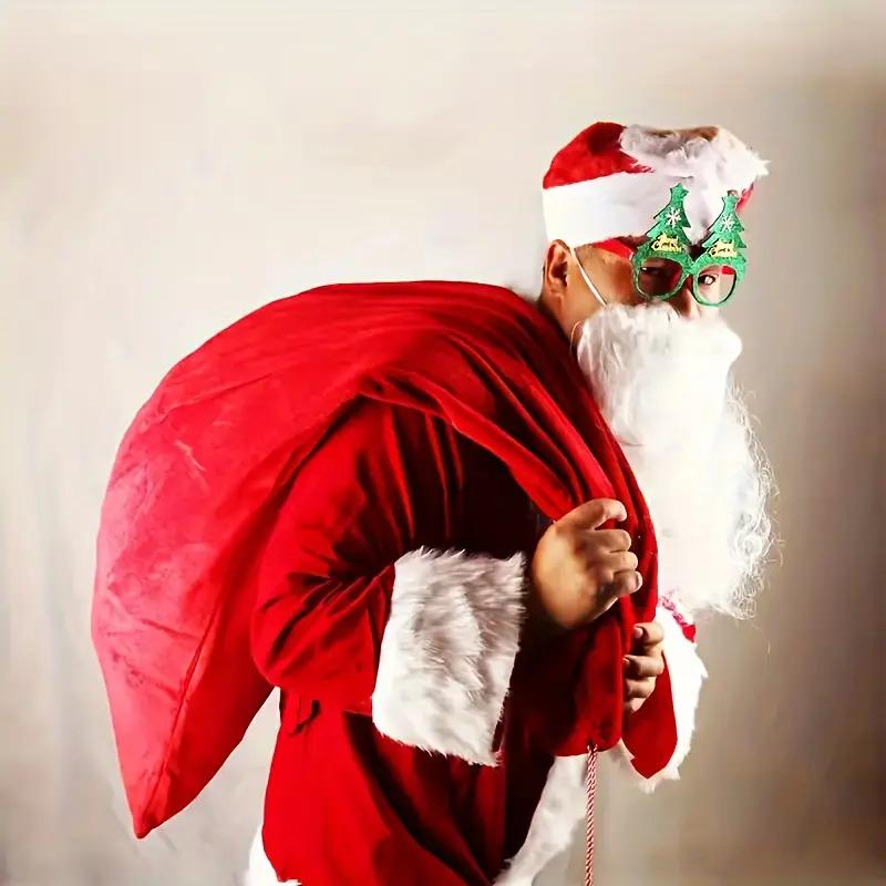 65x48CM Santa Claus Bags Gifts Holder Large Presents Sack with Drawstring Christmas Eve Surprise Toys Storage Decorations