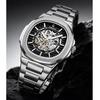 Automatische Mechanische Uhren Wasserdicht Skelett Durchbrochenes Zifferblatt Armbanduhr Leuchtendes Stahlarmband Dress Business Uhr für Herren