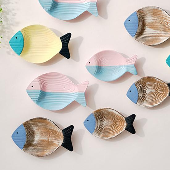 2 Pcs Coastal Ocean Fish Wall Sculpture Nautical Beach Theme Wall Hanging Decor Vintage Farmhouse Wall Art for Bathroom Lake House