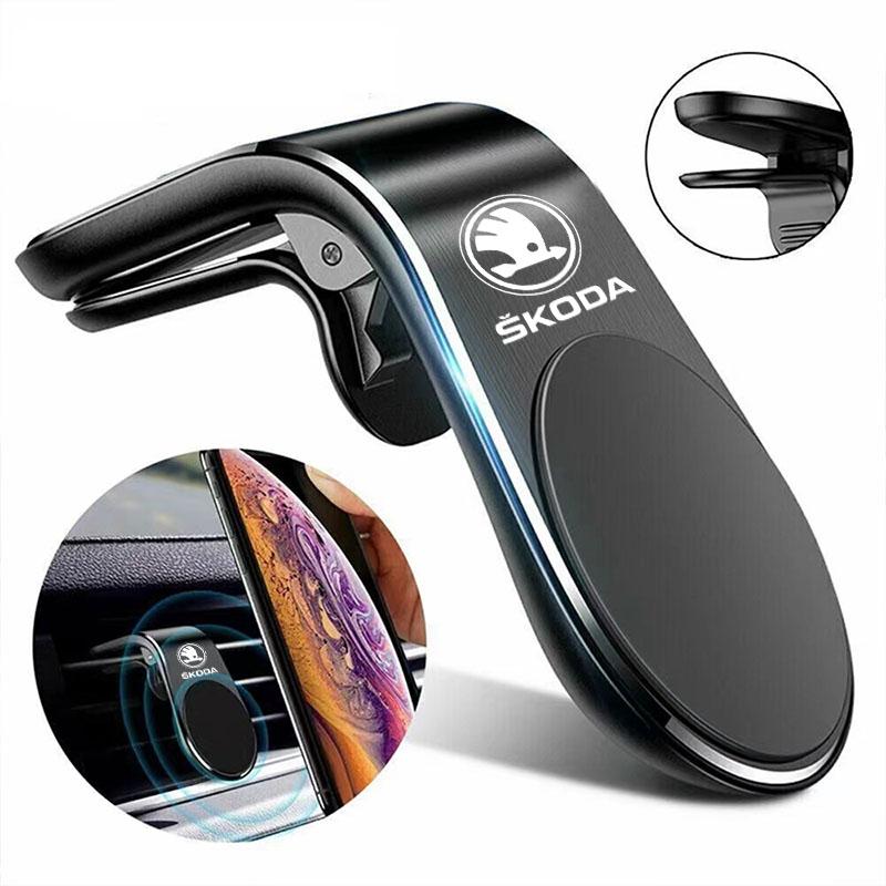 GTMZ9 Magnetic Car Phone Holder Air Vent Mount GPS Support Bracket For Skoda octavia 3 2 superb 3 kodiaq Fabia Kamiq Karoq Accessories
