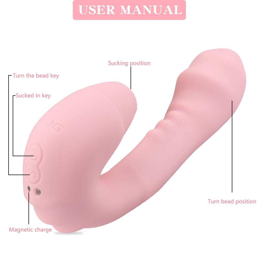 Rechargeable Vibrating Breast Suction Vibrating Swivel Bead Stick Sucking Massage AV Vibrator Wall Wand
