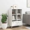 VidaXL Highboard White 68x39x103.5 Cm Steel, Bookcase, Modern Bookcase, Bookshelf, Shelf and 851387