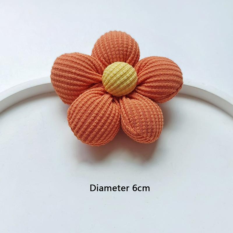 Cute Creative Knitted Cotton Filled Flower Brooch Badge Pins For Bag Backpacks Coat Brooch Decoration Accessories Couple Gift