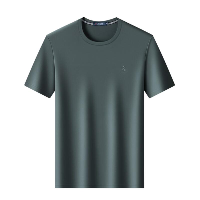 MONTAGUT Men's Breathable Mulberry Silk Blend Round Neck T-Shirt