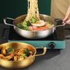 Panela Quente de Aço Inoxidável Grau Alimentício Isolada Termicamente Duas Alças para Frutos do Mar Ramen Uso Diário em Casa