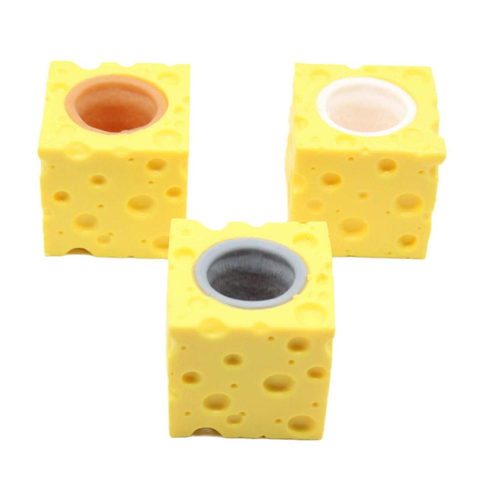 up Funny Mouse and Cheese Block Anti-stress Hide Toys Relief Toy 4.7cm Fidget Adult G7Z2