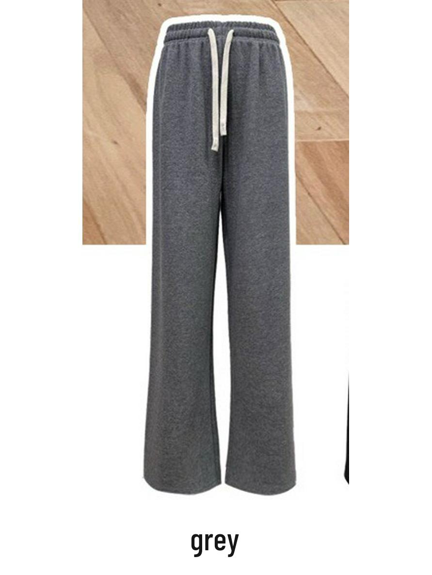 

Women s Korean Style Soufflé Wide-Leg Pants: Drape, Comfort, Versatility, and a Slimming Old Money Look. L (45-55 kg) сірий колір