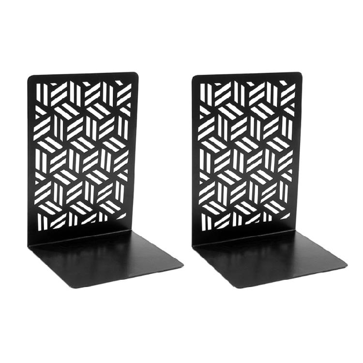

1 Pair Hollow Bookends Metal Bookends Decorative Bookends Book End Book Holders Book Stoppers for Library Office чорний