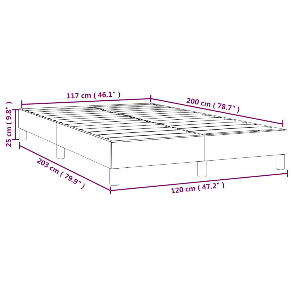 Box Spring Bed Frame Dark Blue 120 X 200 Cm Velvet