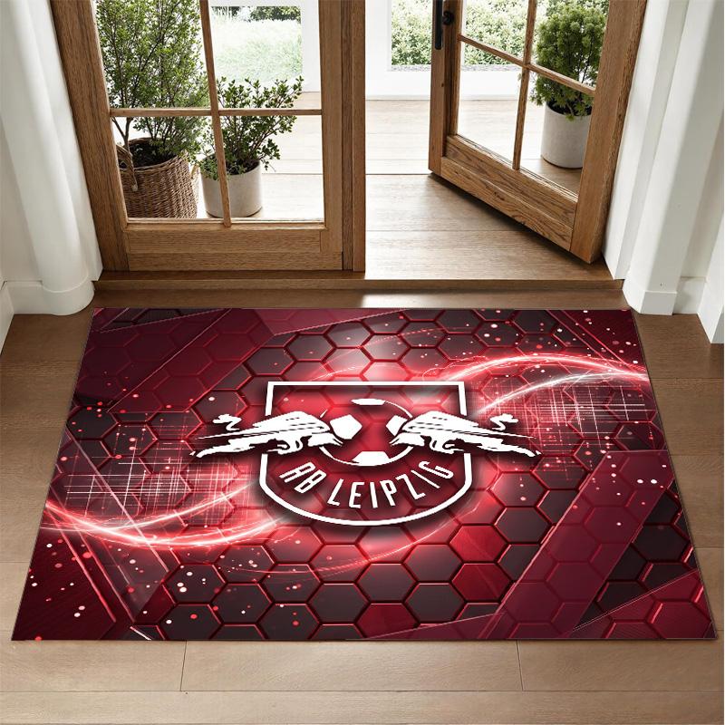 RB Leipzig Football Design Crystal Velvet Rug Soft Decorative Mat for Bedroom Entrance