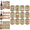 Weihnachtsdekorative Weinflaschenetiketten mit Vintage-Design für Feiertags-Partydeko