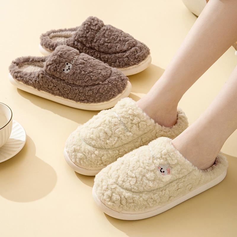 Non-slip cotton slippers women's winter new indoor home warmth household autumn and winter fluffy slippers men