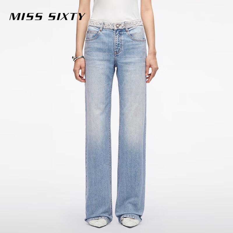 

MISS SIXTY Women s Lace Pearl Straight-Leg Jeans 28