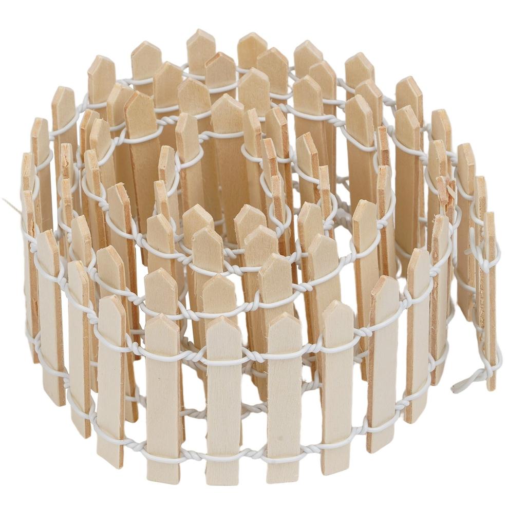 Preciosa Valla de Madera para Bordes de Jardín Adecuada para Jardines en Miniatura 5x90cm