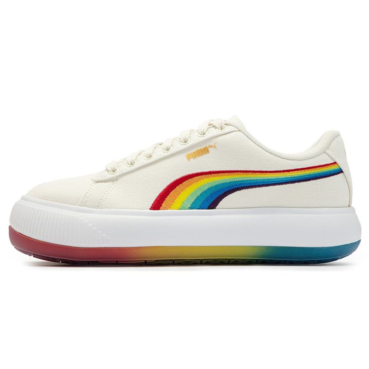 

Puma Suede Mayu Prism Classic Low-Top Sneakers Women Sneakers Off-White Rainbow 387240-03 35.5
