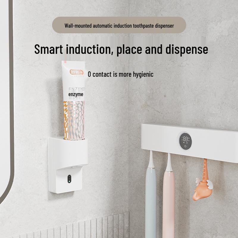 Smart Infrared Sensor Toothpaste Dispenser & Easy-Clean Wall-Mounted Toothbrush Holder