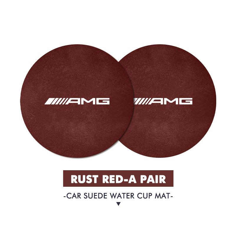 2pcs Car Coasters Water Cup Slot Non-Slip Mat Drink Holder Pad For Mercedes Benz AMG W204 W205 W203 W211 W201 W210 W108 W124 XRP8