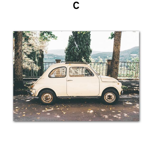 Kale Araba Yeşil Bitkiler Tırnaklar Duvar Sanatı Boyama Tuval İskandinav Posterler Ve Baskılar Manzara Duvar Resimleri Oturma Odası Dekor Için