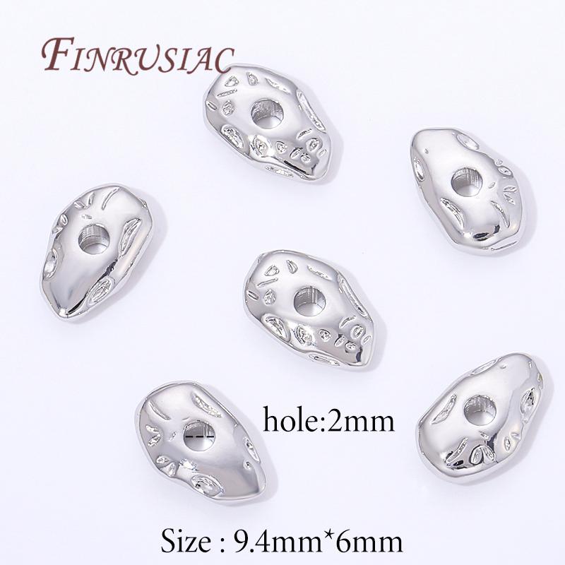 9.4x6mm 18K Gold Plated Irregular Spacer Beads For Jewelry,Metal Separator Beads DIY Bracelets&Necklaces Making Accessories