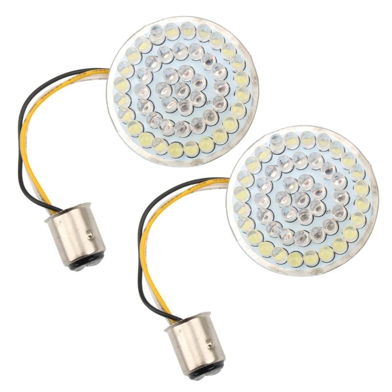 1 Pair 2'' Front LED Turn Signal Light Running Light Kit for Motorbike Alloy