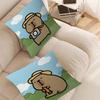 Cute Cartoon Capybara Office Cushion Pillowcase Car Cushion Cover45X45CM Lumbar Pillowcase Sofa Pillowcover
