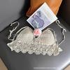 New fashionable and sexy tube top with small suspenders for women's summer seaside beach lace-up hollow knitted neck top