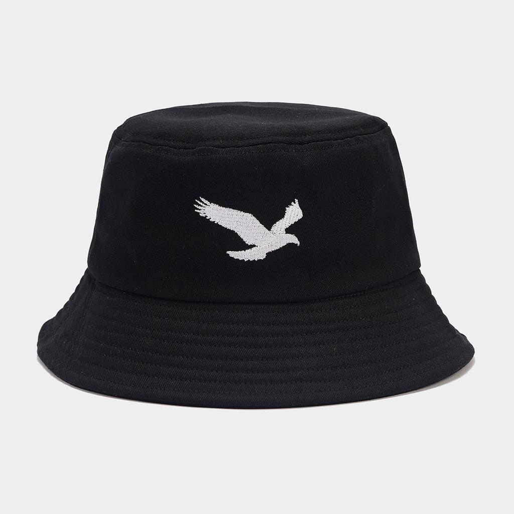 Neuer Adler-Stickerei-Eimerhut mit Schirm für Damen und Herren, modischer vielseitiger Sonnenhut, Paar-Sonnenschutz-Eimerhut, Trend