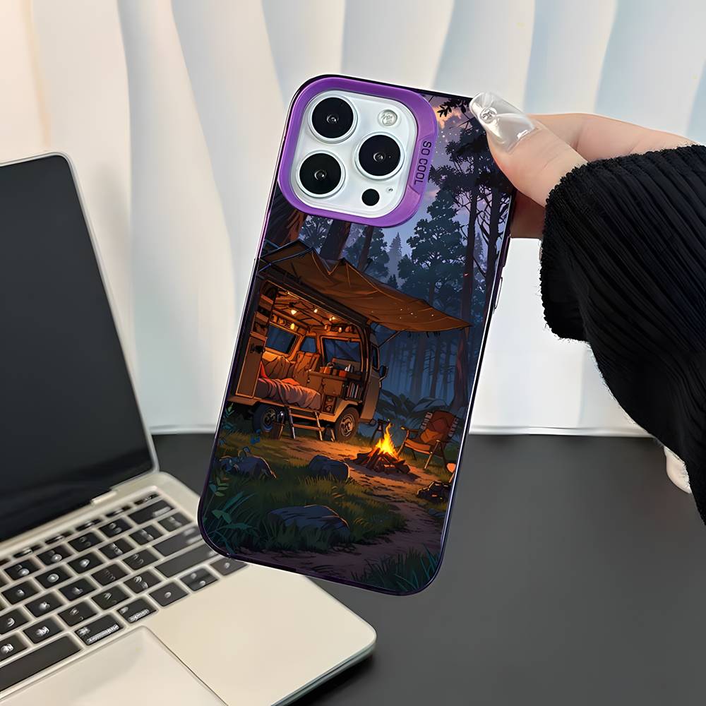 

Outdoor Campings Art For Purple Candy Matte Cover iPhone 17,16,15,14,13,12,11,Mini,Pro,E,SE4,XS,MAX iPhone13