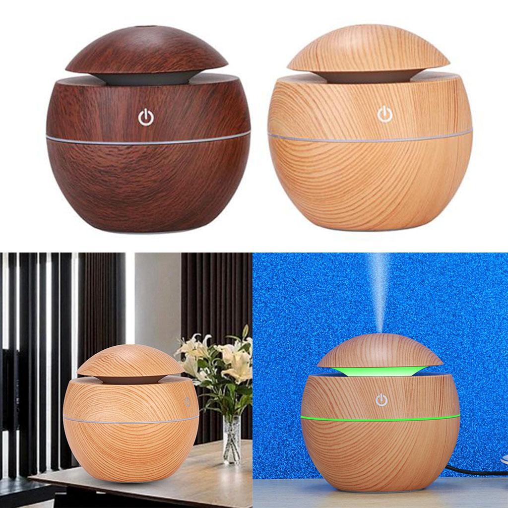 130ML Ultra Silent Wood Grain USB Air Humidifier Air Purifier for Indoor