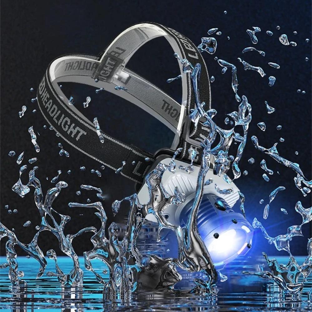 Powered-On 68000000LM Powerful Sensor LED Headlamp Zoomable Rechargeable Head Flashlight 4500M Long Range Headlight Head Lantern