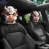 Of Cute Cow Print Headrest Covers In Anime Style, Perfect for Car Interior Decoration, Easy To Install And Washable, Suit
