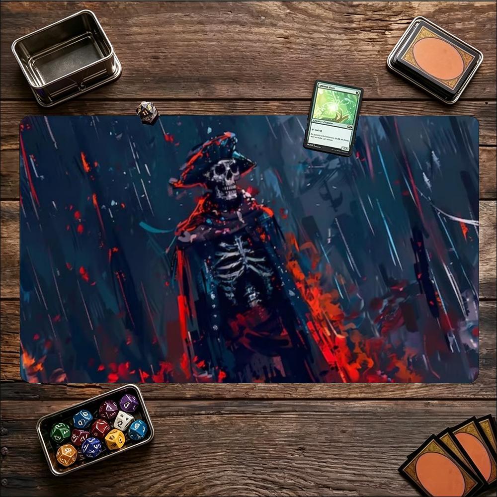 Dark Red Skeleton Horseman Fantasy Large Mouse Pad Non Slip Rubber Desk Mat For Gaming Keyboard Mouse Office Desktop Setup