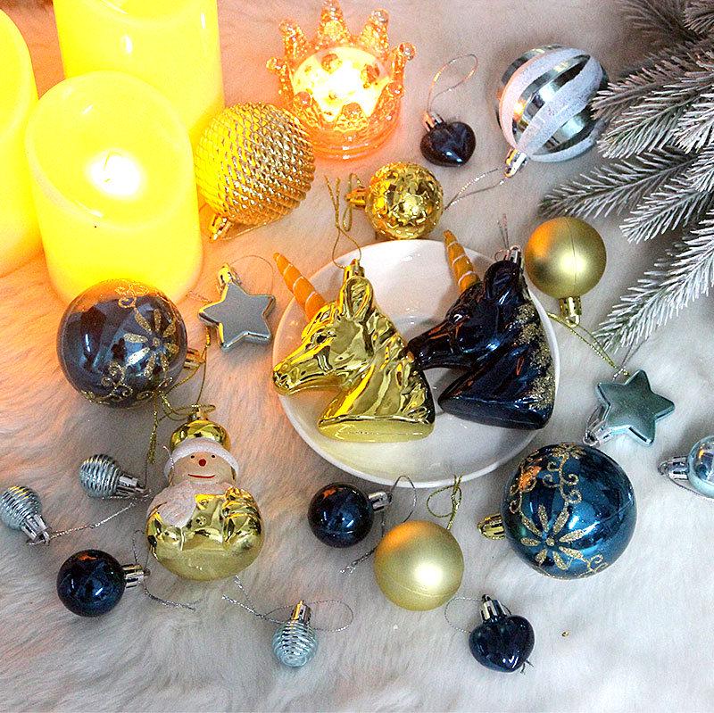 Set di 72 Palline di Natale Irregolari Verniciate ed Elettroplaccate per Decorazioni sull'Albero