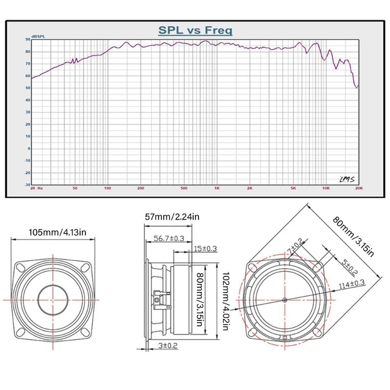 4Inch 40W Woofer Subwoofer Speaker Unit Bulletproofs Cloth Diaphragm For Enhances Bass Response Metal Frame Construction
