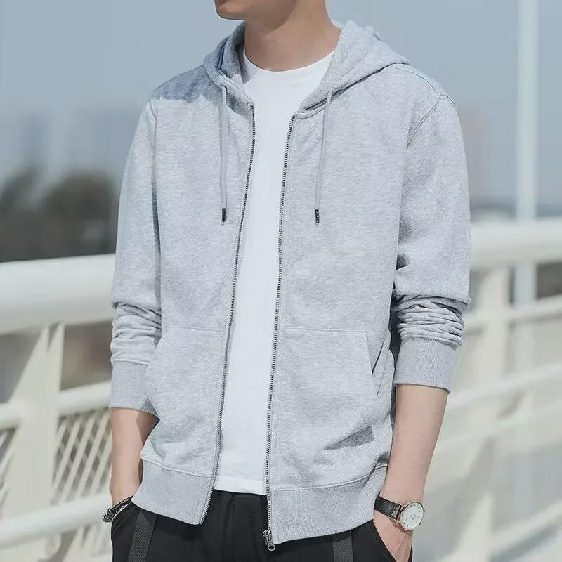 Men's Trendy Casual Thick Hooded Cardigan Sweater with Zipper