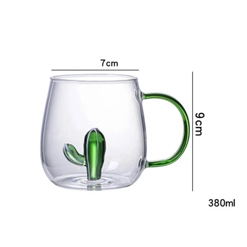 FATUBE Creative High Borosilicate glass Cup Three-Dimensional Animal/Plant Shape Single Layer Coffee Milk Cute Transparent cup