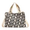 Borsa a Spalla in Tela Elegante e Delicata Stile di Strada Piccola Borsa a Mano Borsa a Tracolla con Lettere