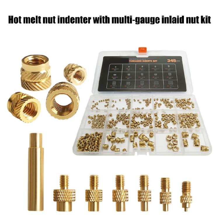Kit de Porca de Inserção Térmica de Latão Usinado Para Impressão 3D 2-8 Porca Rosqueada de Latão Acessório para Impressora 3D