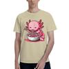 Oversized TShirt Funny Axolotl Noodle Gifts Anime Kawaii Axolotl Eating RaUnisex Noodles Tee Shirt for Unisexs Summer Tops
