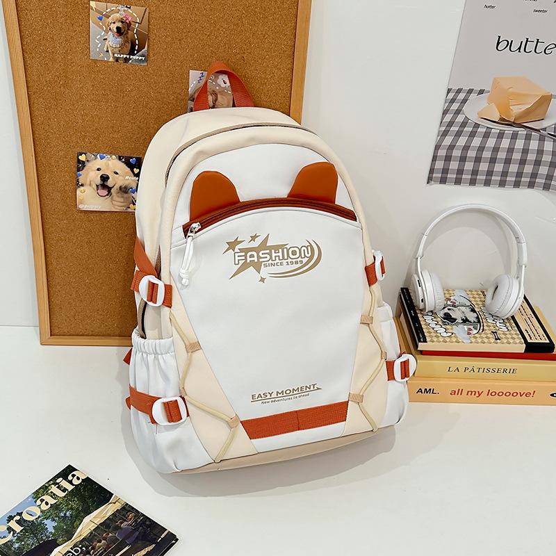 

Новый Милый Контрастный Рюкзак в Стиле Колледжа для Девочек Универсальный Рюкзак Большой Вместимости для Старшей Школы Повседневный Рюкзак .