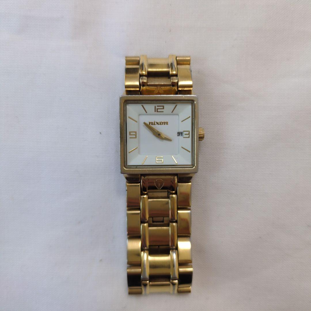Used NIXON UPTOWN Nixon watch gold dead battery square