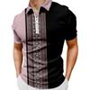 Men'S Casual 3D Digital Printing Short Sleeve Zipper Polo Shirt Men'S Clothing