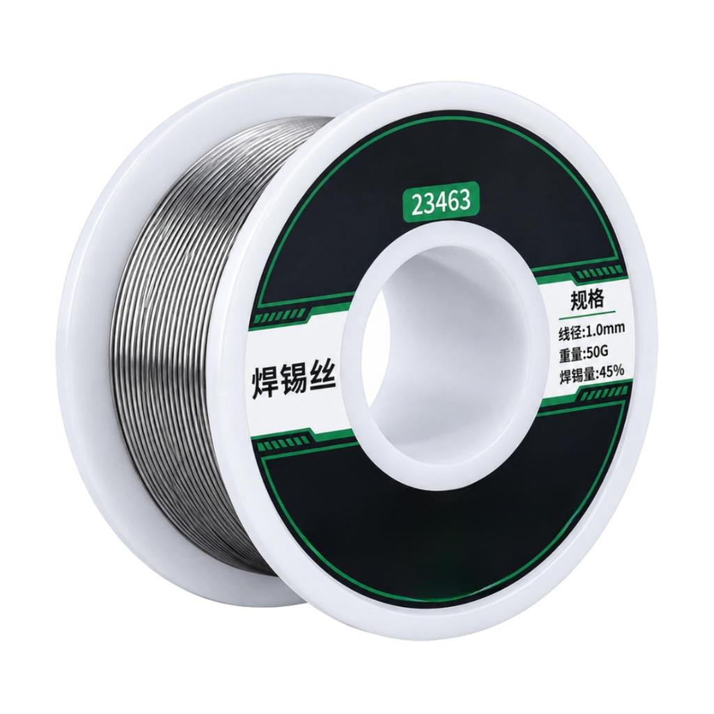 50g Solder Wire Spool SilverColored with Flux Core Moves Smoothly for Electronics
