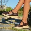 Women's Platform Mary Jane Flats - 5cm Hidden Wedge Espadrille Shoes for Spring/Fall, Low-Cut Casual Shoes with Chunky Sole