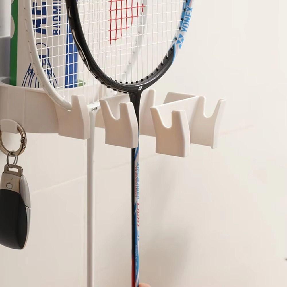 3-Slots Badminton Racket Holder Wall Mounted Ball Storage Rack Tennis Racket Hanger  Gym