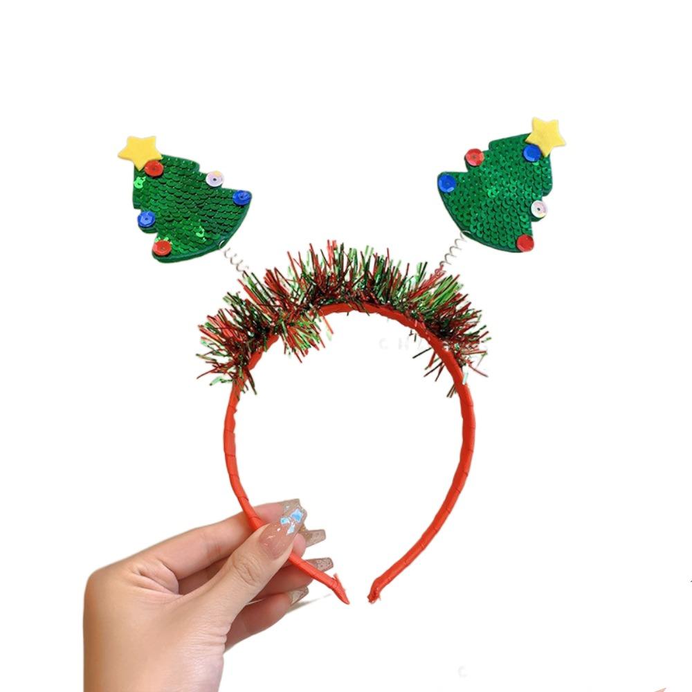 

Милая рождественская повязка на голову в виде елки, милая рождественская повязка для волос, креативный рождественский обруч для волос, взрослый зелёный/красный