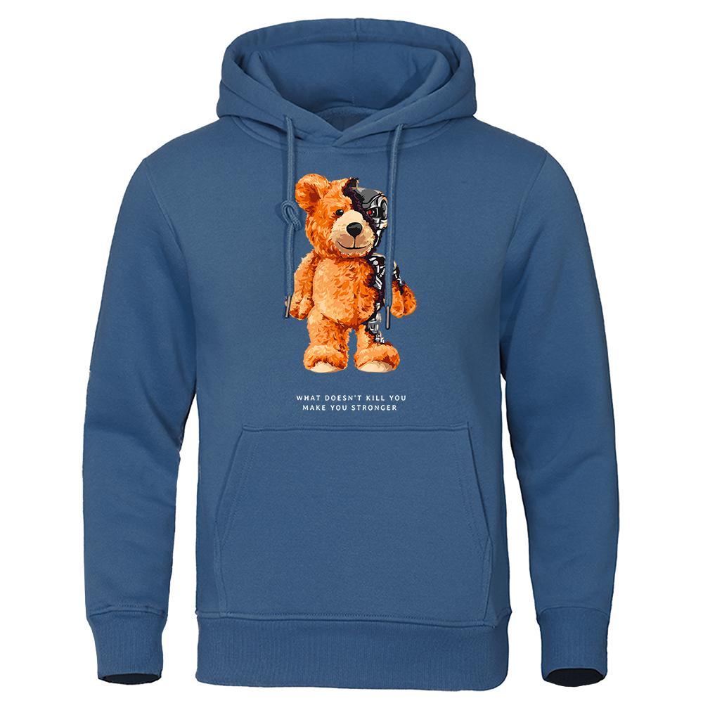 Ted Bear Show You What I Am Really Look Like Hoodies Men Fashion Funny Clothing Loose Oversized Sweatshirts Street Casual Coat