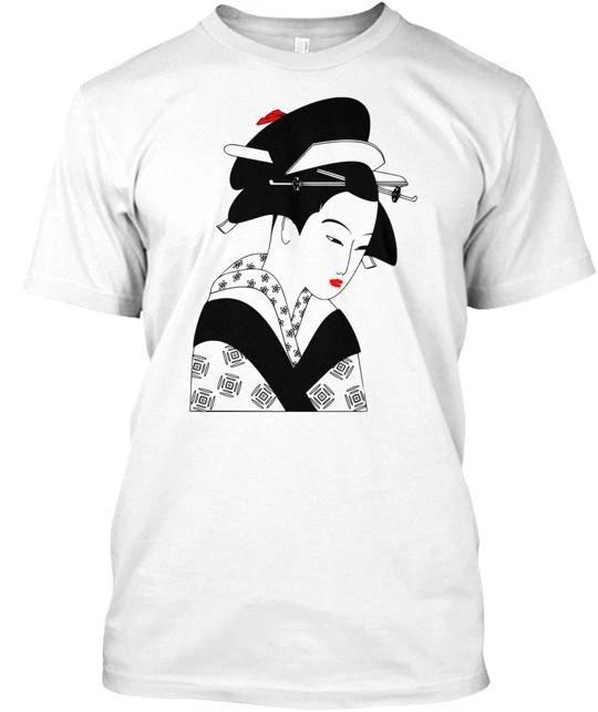 

Japanese Woman Drawing T shirt Made in the USA Size S to 5XL S