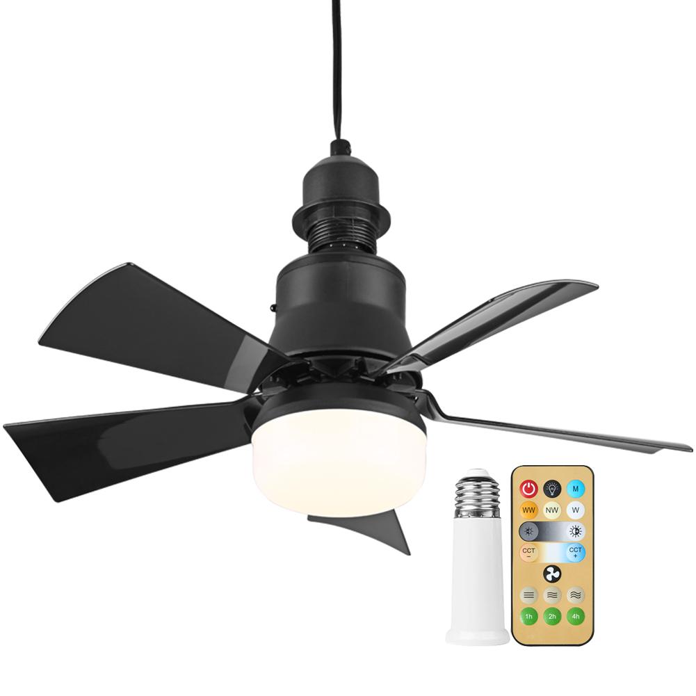 30W LED Stropní Světlo s Ventilátorem E26 Patice Bezdrátové Dálkové Ovládání Stmívání Tří Barev LED Žárovka Stropní Světlo s Ventilátorem pro Ložnici Obývací Pokoj