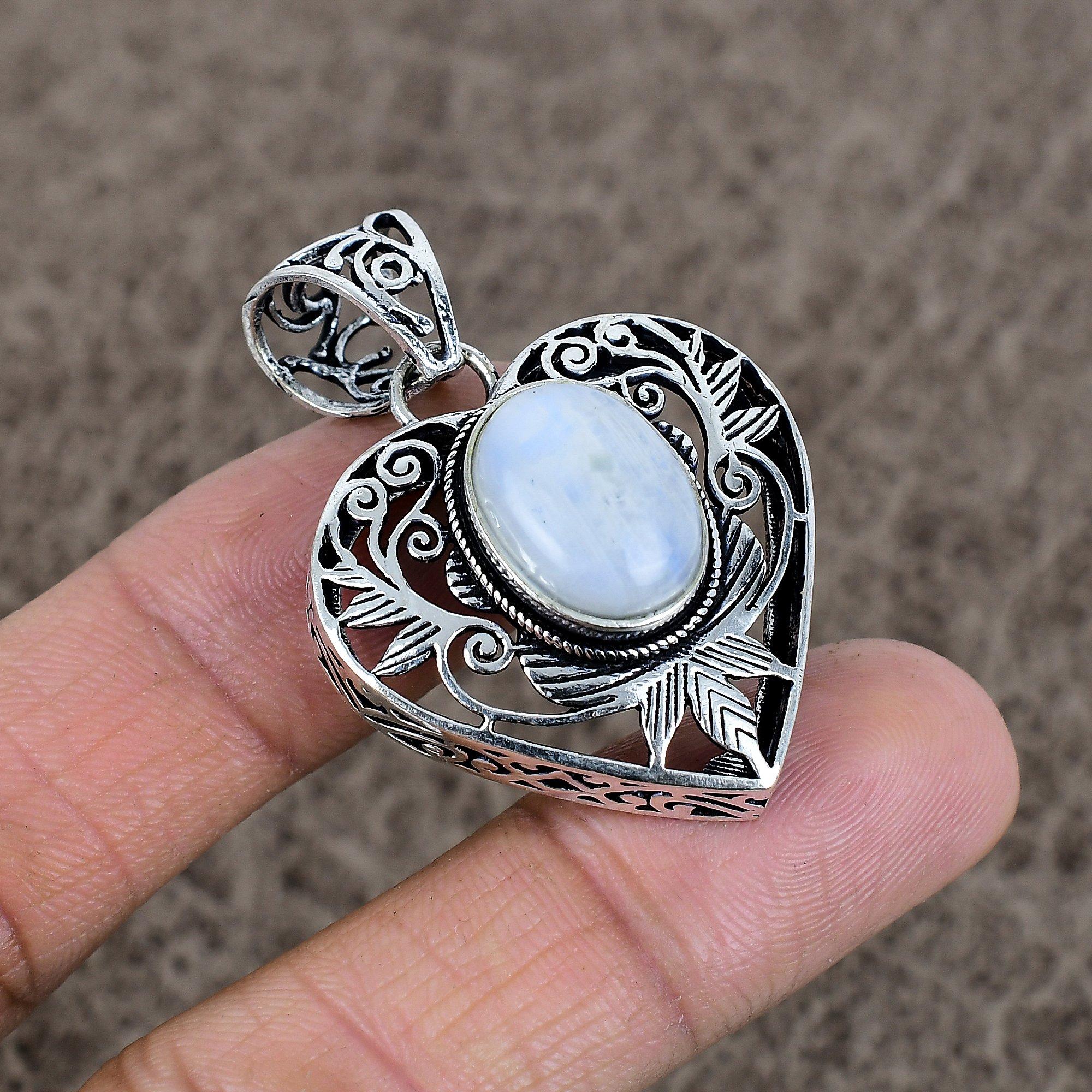 

Moonstone Gemstone Handmade 925 Sterling Silver Jewelry Pendant 1.77 KKG-12